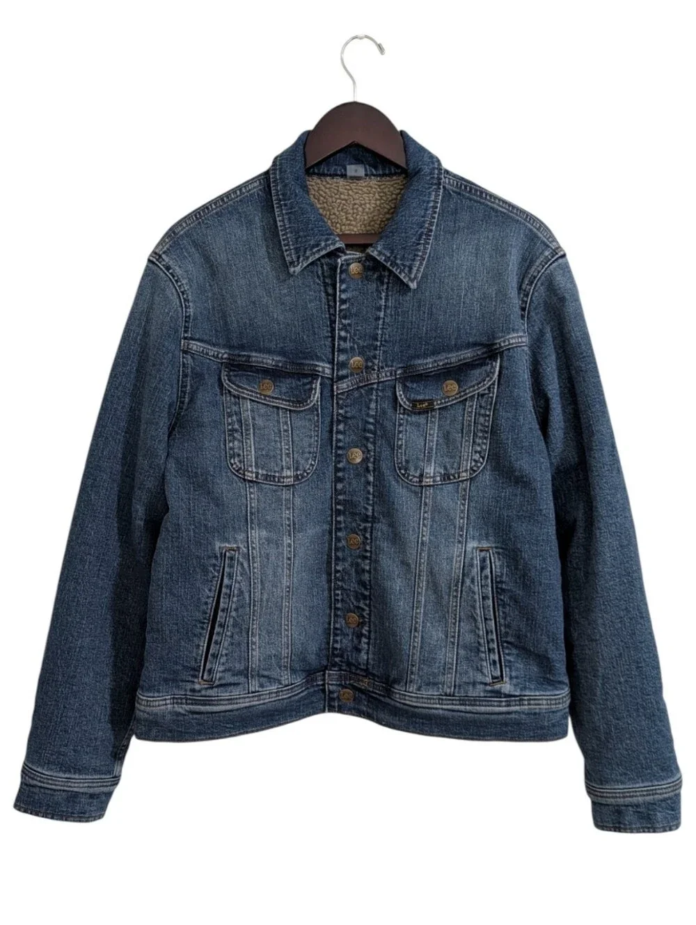 Lee Reversible Denim & Sherpa Fleece Jacket Men's Size S NWT